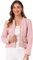 Allegra K Veste Courte en Tweed à Carreaux pour Femme Costume d'halloween Rose Clair L