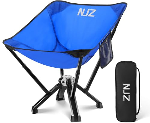 NJZ Campingstuhl 200LBS Campingstuhl Faltbar Stark Robust Leichtgewicht Klappstuhl Camping Leicht Im Freien Schnelle Einrichtung With Tragetasche Faltstuhl Camping für Garten Picknick Silber (Blau, A)