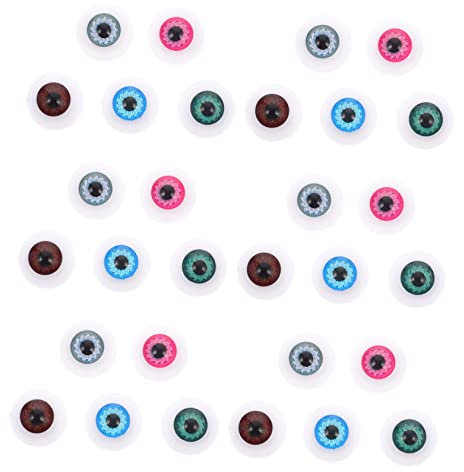 CORHAD 50pcs Decorative Acrylic Eyeball for Dolls Simulated Eyes for Crafts Halloween Decorations and Doll Making
