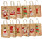 NADSSJL 12 Stück Geschenktüten Weihnachten, Papiertüten Weihnachten mit Henkel, Weihnachtstaschen aus Kraftpapier, Geschenktüten Weihnachten für Partyzubehör -150×80×210mm