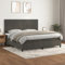 OHOOWOO Boxspringbett mit Matratze Dunkelgrau 200x200 cm Samt,Luxuriöses SamtBoxspringbett mit verstellbarem Kopfteil für erholsamen Schlaf