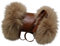 Exclusiver Lammfell Muff aus Deutscher Produktion | Handwärmer rundum aus echtem Fell, mit echtem Leder bezogen | cognac braun