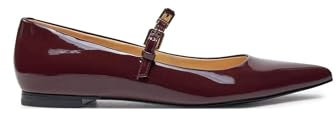 Guess Weinrot lackierte Ballerina mit Riemen, rot, 40 EU