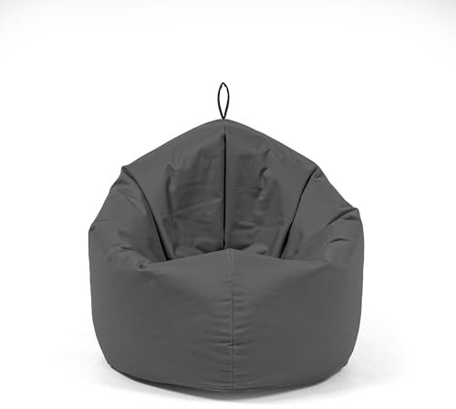Nadimaideal Sitzsack 2 in1 Funktionen für Kinder, Teenager & Erwachsene | Indoor & Outdoor | Gaming Sitzsack -Komfortabler Beanbag | Füllung EPS Perlen (Anthrazit, XL -Durchmesser: 135 cm)