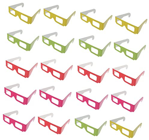 jojofuny 20 Pièces 3 Lunettes en Carton 3D Enfants Lunettes Lunettes en Carton pour Enfants Cadres De Lunettes en Carton 3D Lunettes De Visualisation Lunettes De Fête Double Couche 250G