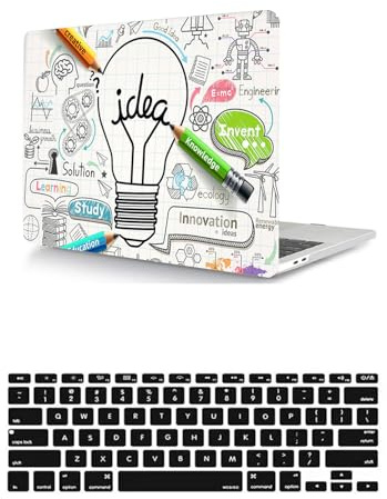 HLAAJJX Coque Compatible avec 2023 2021 Macbook Pro 14 Pouces M3 M2 M1 A2442 A2779 A2918 A2992 avec Touch ID, Coque Rigide en Plastique Fine et Protection Clavier,Ampoule