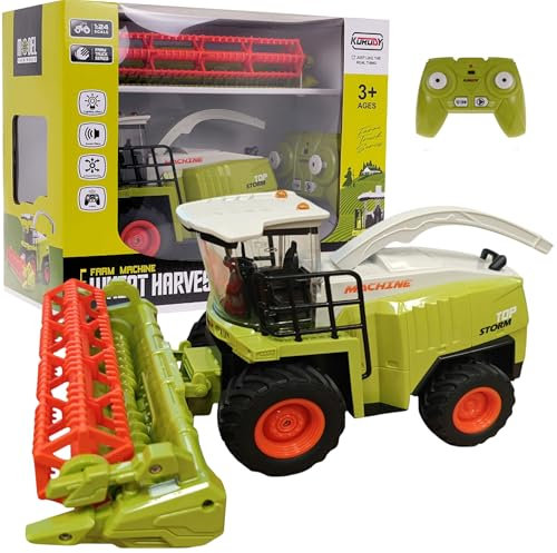 COIL RC Cosechadora Tractor 6611 - Juguete de granja teledirigido para niños, 1:24, 2,4 GHz, con luz y sonido, material ABS resistente, juguete educativo interactivo, ideal para niños a partir de 3