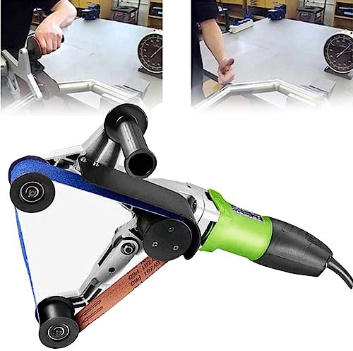 Ponceuse à bande et polisseuse portative pour tubes ronds de 800 W pour tubes en acier inoxydable – Polisseuse polyvalente pour tubes coudés et applications d'étirage de tubes