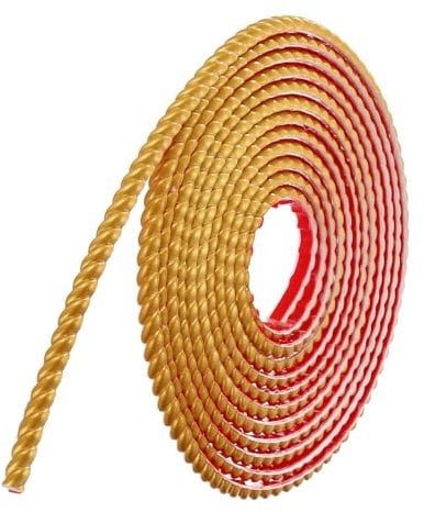 sourcing map Peel and Stick Molding Trim for Walls 0.4 x 16 ft Flexible Molding Trim Self-Adhesive Wall Paneling Strips Wallpaper Border for DIY Floor Wall Baseboard, Gold