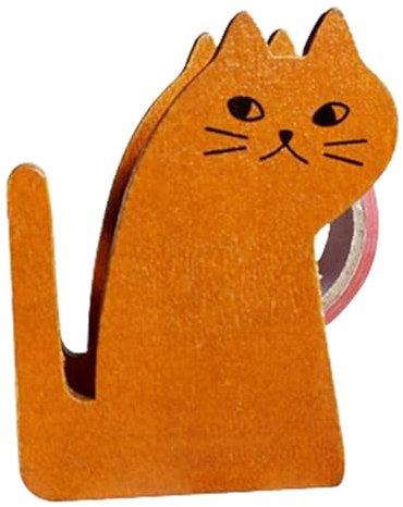 Wooden Tape Cutter, Tape Dispenser mit mehreren Funktionen, Schulbedarf, verstellbare Klinge, Non-Slip Base, (8,7 x 7 x 3,7 cm), Ideal für Klassenzimmer, Schlafräume, Wohnräume, Küche