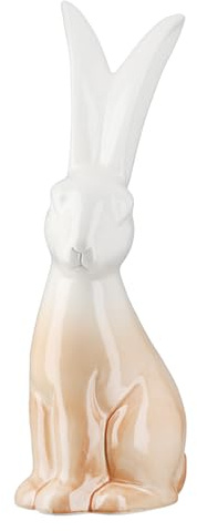 GILDE Figur Flippy aus Porzellan - weiß glänzend - Höhe 49,5 cm - Dekoration - Geschenk - Osterhase - Sammlerstück
