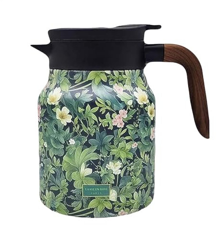 Raidley Vintage Floral Pattern Tea Thermo - Built-in Infuser, Doresty Tea Thermo, Tea Thermo with Infuser, Insulated Tea Pots Stainless Steel Thermo Teapot