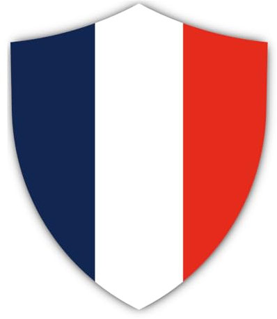 Aufkleber: 300 mm, 1 Stück - Flagge Schild - Frankreich - FR - für Auto, Laptop, Koffer und mehr