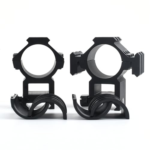 GLECTICAL 2PCS Profil Scope Montageringe，25.4mm/30mm Ringhalterung | Picatinny Schienen Ringmontage Kit für 20mm Weaver Picatinny Rail, Schwarz, Aluminium