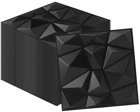 Swehooirt 20 Pack 3D Wall Panels Diamond Design, 19 Sq.Feet PVC Interior Décor, 11.8x11.8, 3D Sound Proofing Panels for Living Room Gaming Room Decor Bathroom Ceiling Panels Bedroom Media Wall