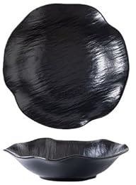 Platos de Cena platear de cerámica esmaltada de color, platear de cena de estilo chino, platear hondo con diseño de piedra simple, platear for verduras, ensaladera, tazón hondo Platos de Pasta(B)