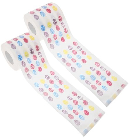 Ciieeo 2 Rouleaux Papier Toilette Imprimé Pâques Décoratifs Doux et Portable pour Salle de Bain Usage et Voyage