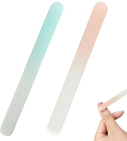 HABNI 2 Piezas Lima De Uñas Para Bebé, Cuidado De Bebés, Cristal De Cristal, Limas De Uñas, Los Mejores Regalos, Para Bebés Y Niños Pequeños(Azul & Rosa)
