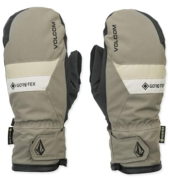 Volcom Herren Stay Dry Gore-Tex Snowboard-Handschuhe, wasserdicht, isoliert, griffige Handfläche, Militär, Größe L