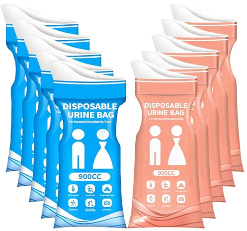 SHENGYIG 10 Pièces Sac Vomissement Voiture | Toilette Portable de 900 ml, adapté pour Les Toilettes de Camping, Les Voyages ou Comme Sac Vomitoire
