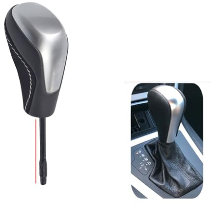 Fouedy HansBall Schaltknauf Automatik Schaltknauf für b-m-w E39 E46 E53 E60 E61 E63 E64 E83 E81 E82 E87 E90 E91 E92 E93 (silber-lang)
