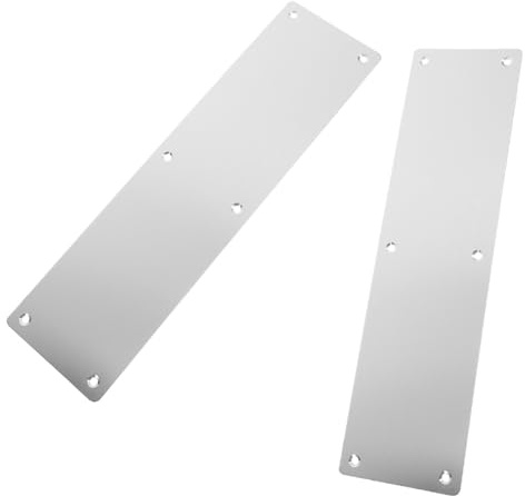 Healifty Interior Fire Door Stainless Steel Push Plates 2 Pieces Polished Chrome Finger Plates with Smooth Surface