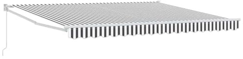 Tmriohed Tenda da sole retrattile con braccio articolato, 4 x 3 m, tenda da sole per terrazza e balcone, in alluminio e poliestere, montaggio a parete, protezione solare, colore antracite e bianco a