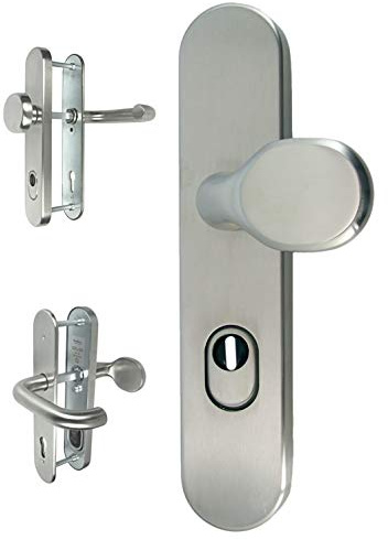 Häusler Onlinehandel GmbH Edelstahl Wohnungstür Schutzbeschlag 1586 U-Form WE-72mm ES1 mit ZA Türdrücker