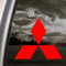 Aufkleber, Motiv: roter Mitsubishi Diamant, Autoaufkleber, Fensteraufkleber, roter Sticker
