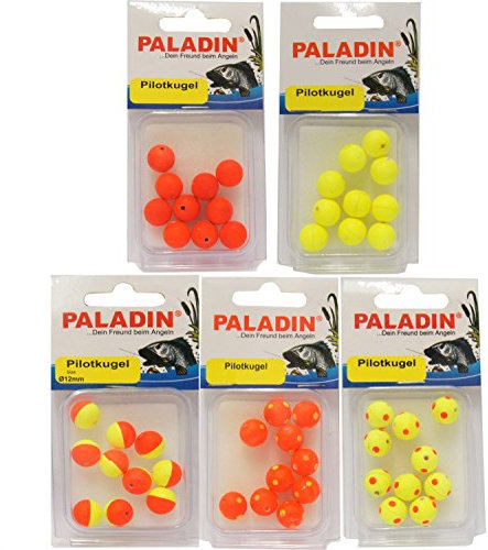 PALADIN 10C2330218C10 10 Schwimmkugeln für Forellenfischen, Gelb/Rote Punkte, 8 mm, Unisex Erwachsene