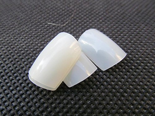 Fat-catz-copy-catz 100x False medium long length Full Coverage, French half tips or full toe false nails & glue, 10 different sizes - Natural Toe