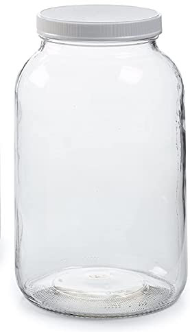 Wares of Knutsford 1 x 1 Gallon Large Pickling Jar 3785 ml, Fermenting, Large Glass Jar, with Screw Lid
