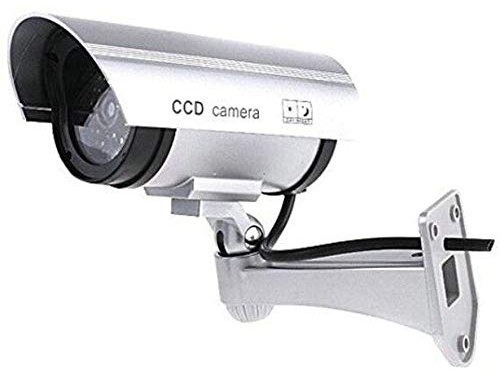 BW Dummy Cameres Outdoor Indoor Fake Dummy Imitation CCTV Überwachungskamera mit Blinken Blinklicht Bullet Form Schwarz Silber