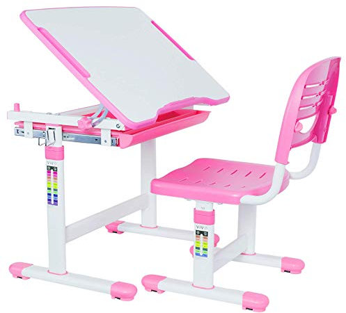 VIVO Height Adjustable Children's Desk and Chair, Pink