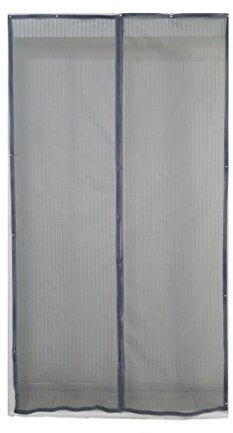 Euronovità EN-26897 Tenda Zanzariera Grigia Chiusura Automatica con Magneti Misura Standard 120 x 230 cm