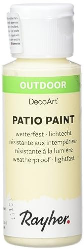 Rayher 38610104 Patio Paint Flacon de Peinture Acrylique résistant aux intempéries pour extérieur Couleur Ivoire 59 ML