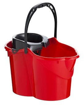 Maya 09050 - Cubo con Escurridor Ovalado, 15 L, Rojo