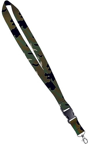 Moose Pet Wear Umhängeband – Satin-Schlüsselanhänger mit seitlicher Schnalle und Druckknopf, Ausweishalter – 2,5 cm, Camouflage