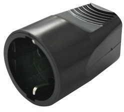 Clavija base hembra Schuko 16A/250V (Negra) (2 Unidades)