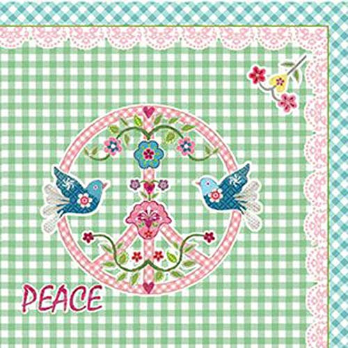 Chic Antique Französische Servietten Papierservietten Peace Bunt 20 Stück 33x33cm Napkin Paper
