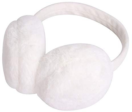 LKXHarleya Frauen Verstellbare OhrenschüTzer Kunstpelz PlüSch OhrenschüTzer Baumwolle OhrenwäRmer Weiß