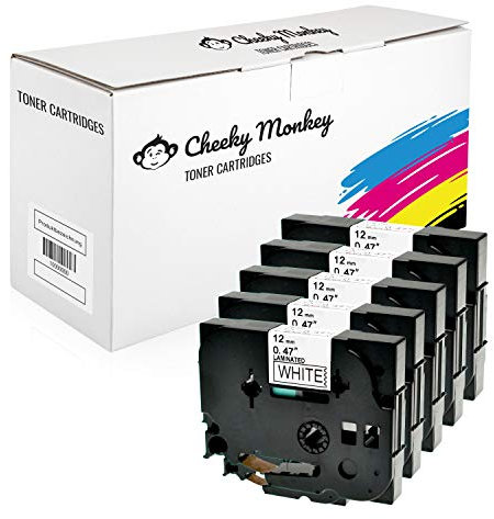 Cheeky Monkey Multipack 5X Schriftband kompatibel mit Brother TZE-231 TZ-231 12mm 8m Schwarz auf Weiss für P-Touch 1000 1010 1280 D400 D600 H105 Cube