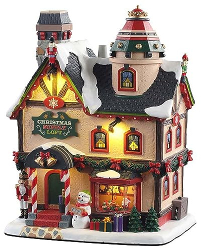 Lemax Village de Noël Loft de Noël (fumant) avec Adaptateur 4,5 V -15741