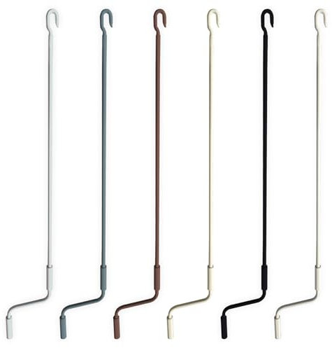 TENDEEVOLUTION Asta per Tende da Sole in Ferro Zincato con Manovella Ergonomica in Plastica, Misure disponibili da 100 a 250 cm. Manovella per Tende da Sole, Asta di Manovra Resistente (Bianco)