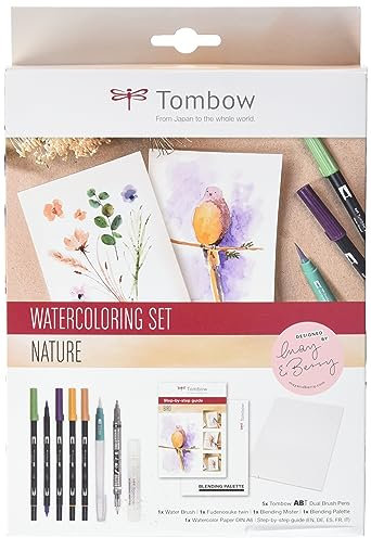 Tombow ABT Dual Brush Pen Watercoloring Set Nature von May & Berry WCS-NAT, 10 Stück (1er Pack)