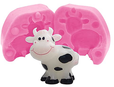 Moule en silicone en forme de vache pour décoration de gâteau, fondant, chocolat, bonbons, savon, argile, résine (vache 3D)
