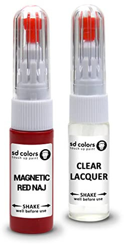 SD COLORS NAJ Reparaturset, magnetisch, kompatibel mit Nissan New Ausbesserungsstift, 20 ML, für Kratzer, Chips, Farbcode NAJ Magnetrot (Lack + Lack)