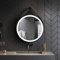 SONNI Espejo Baño con Luz Redondo 60 x 60 cm Espejo Baño LED Pared Antivaho Negro Interruptor Táctil con Cuerda Ajustable