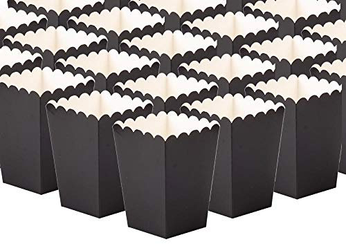 GAKA FAVOR Caja de Palomitas de Maíz Negro 24 Piezas Bolsas Bolsa de Palomitas para Los Bocados del Partido Los Dulces Las