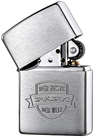 Original Zippo Benzinfeuerzeug für Papa, Feuerzeug mit Gravur, Vatertagsgeschenk, Sturmfeuerzeug für Väter, Vintage Lighter, Graviertes Zigarrenfeuerzeug, Geburtstagsgeschenk für Männer